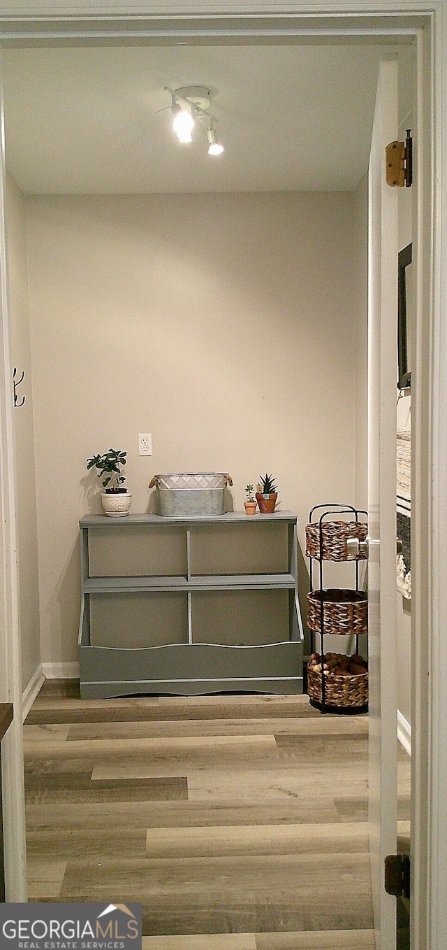 bathroom featuring hardwood / wood-style floors