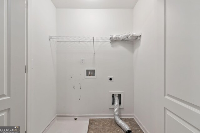 laundry area featuring hookup for an electric dryer and washer hookup