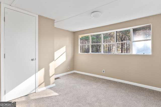 unfurnished room with carpet and a healthy amount of sunlight