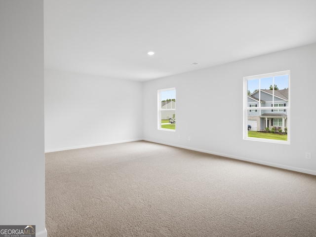 carpeted empty room featuring a wealth of natural light