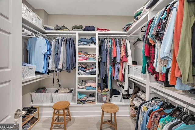 view of walk in closet