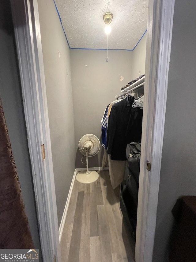 walk in closet with hardwood / wood-style flooring