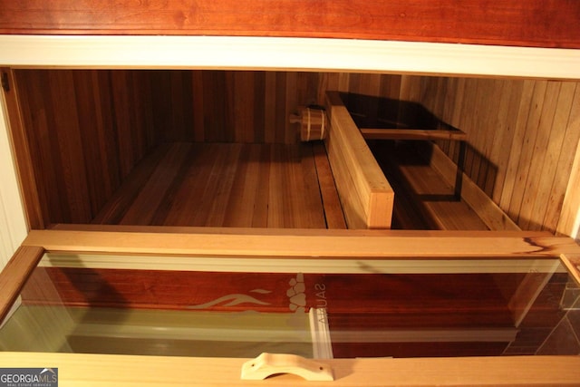 view of sauna