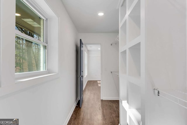 interior space featuring dark hardwood / wood-style flooring