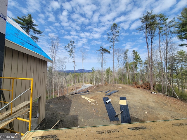 view of yard featuring a mountain view