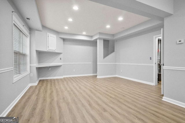 unfurnished living room featuring light hardwood / wood-style floors