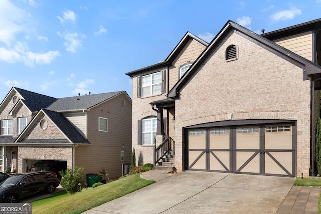 view of front of home with a garage