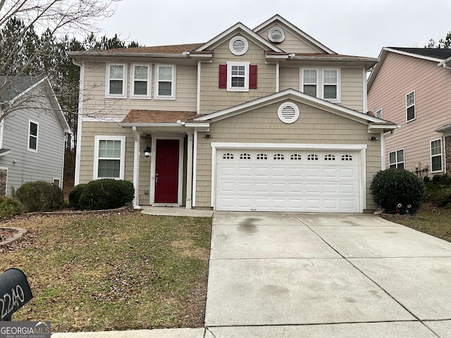 front facade featuring a garage