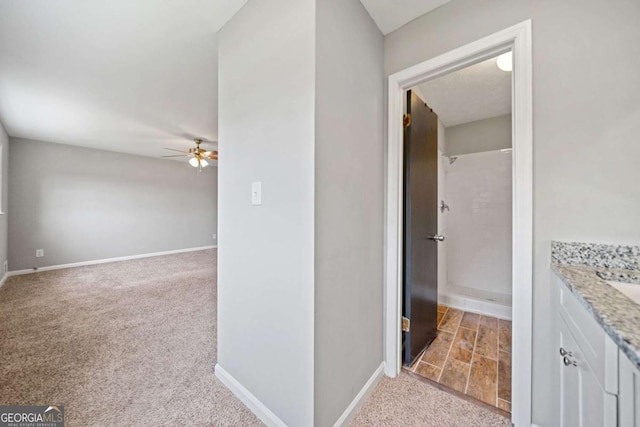 interior space with light colored carpet