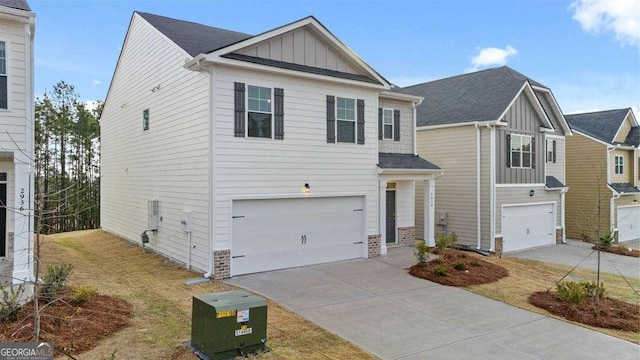 view of front of property featuring a garage