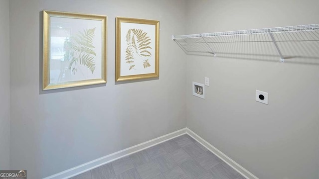 laundry room with washer hookup and hookup for an electric dryer