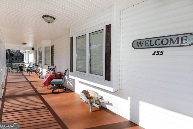 deck featuring a porch