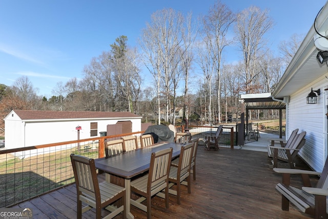 view of wooden deck