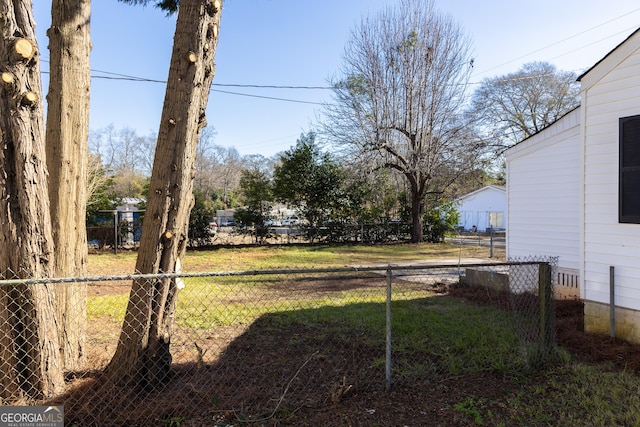 view of yard featuring fence