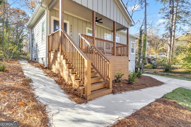 doorway to property with a porch