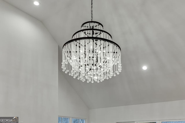 details featuring a notable chandelier