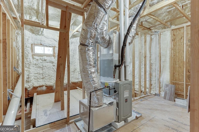 view of unfinished attic