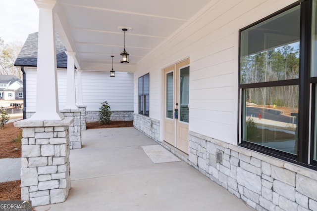 view of patio featuring covered porch