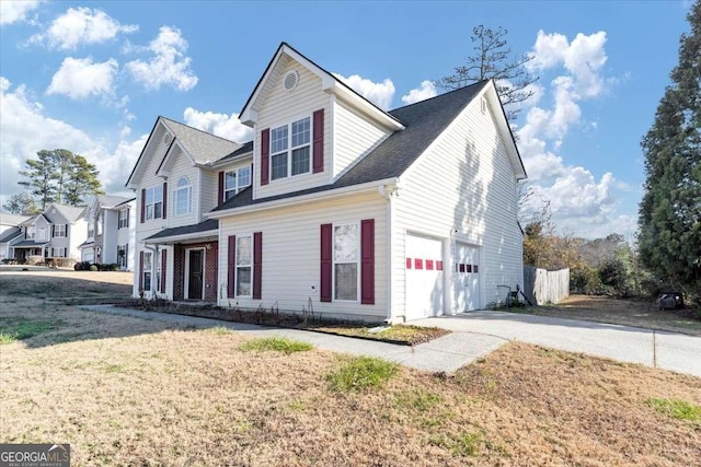 view of property with a garage