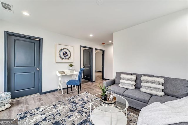 living room featuring hardwood / wood-style flooring