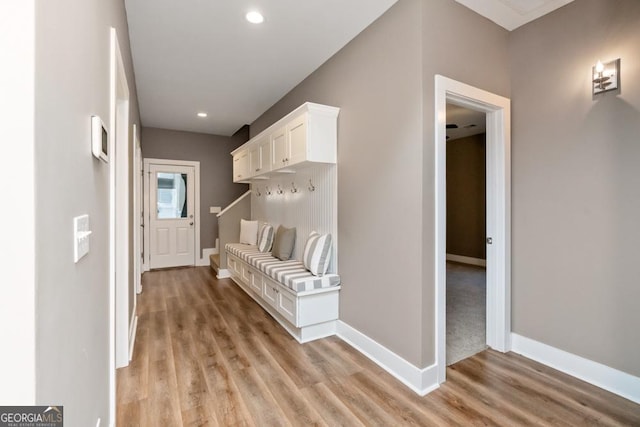 hallway featuring light hardwood / wood-style flooring