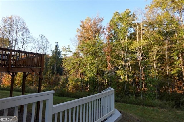 view of yard featuring a deck