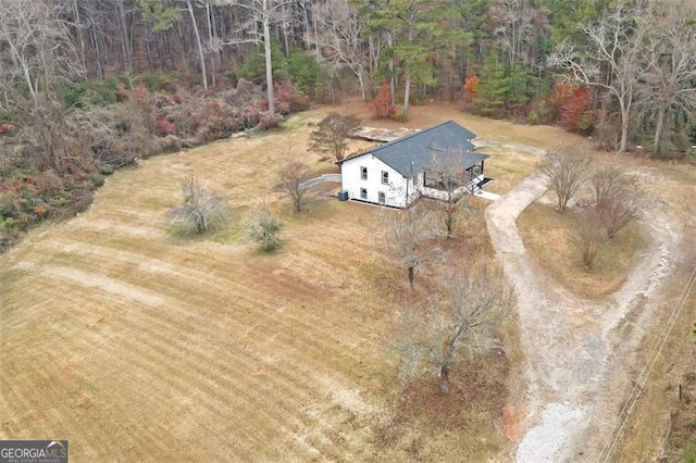 bird's eye view with a rural view