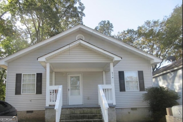 bungalow-style home featuring a porch