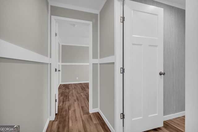 hallway featuring wood-type flooring