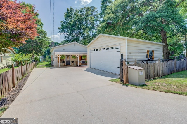 view of garage