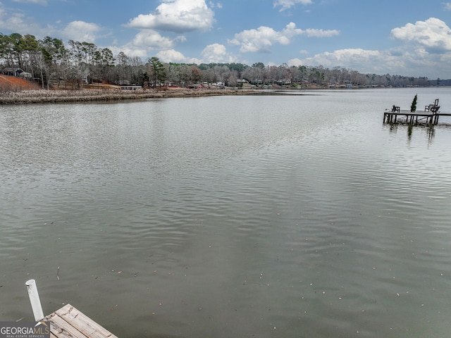 property view of water featuring a dock