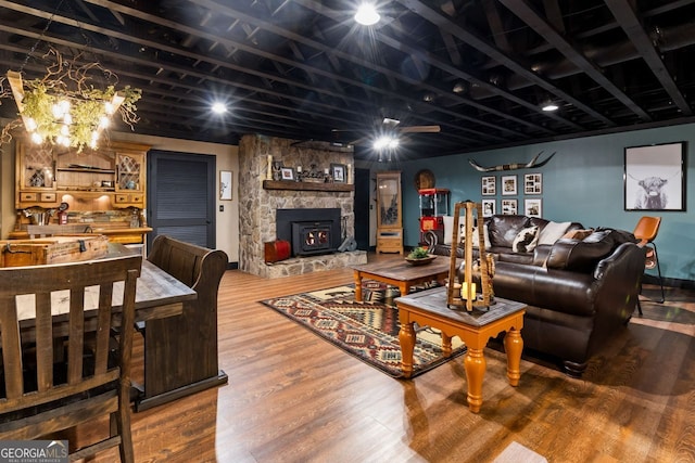 living room featuring wood-type flooring