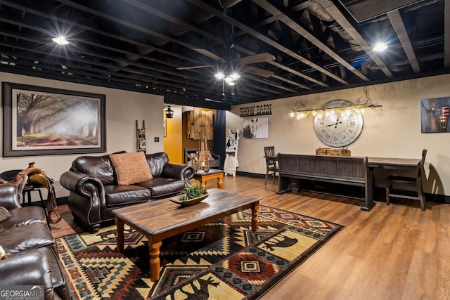 living room featuring hardwood / wood-style floors