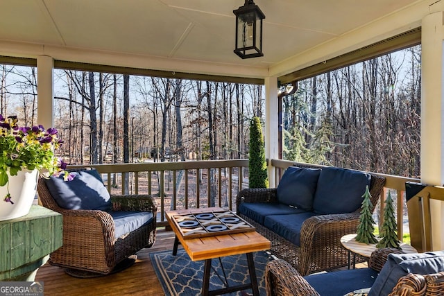 view of sunroom