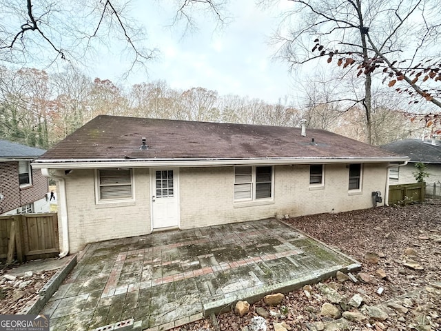 rear view of house with a patio area