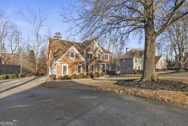 view of front of house with a garage