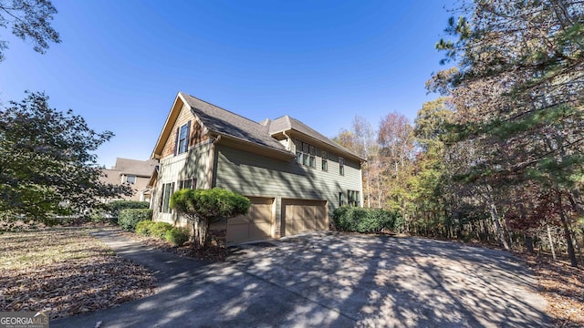 view of home's exterior featuring a garage