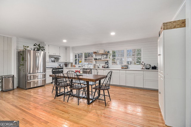 dining area featuring light hardwood / wood-style floors