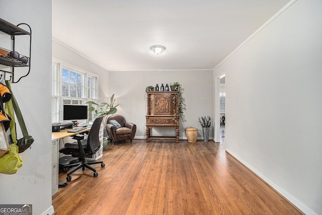3107 Lotheridge Rd Unit 0, Gainesville, GA 30501 - home office with wood finished floors, crown molding, and baseboards