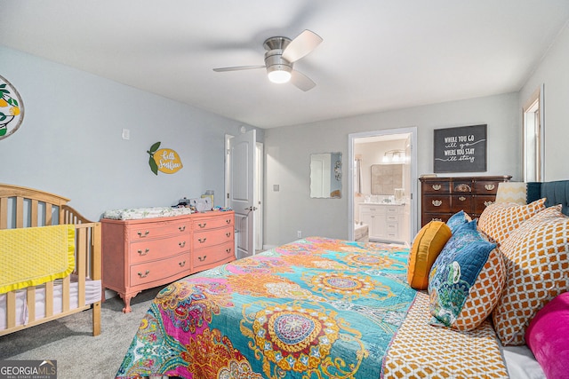 3107 Lotheridge Rd Unit 0, Gainesville, GA 30501 - bedroom featuring carpet floors, ensuite bath, and a ceiling fan