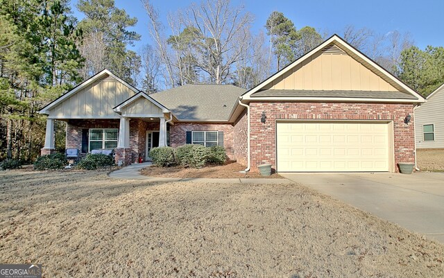 craftsman inspired home featuring a garage