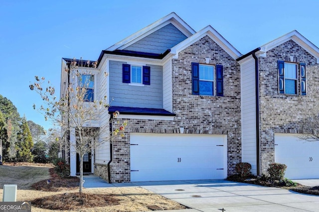 view of front of house with a garage