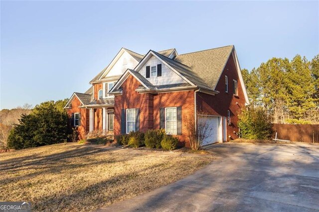 view of front of house with a garage