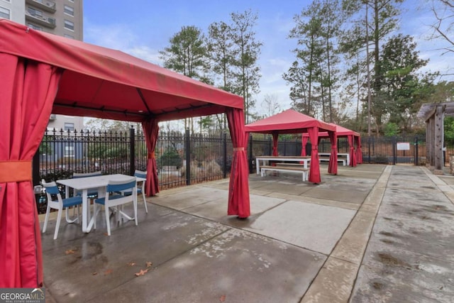 view of patio with a gazebo