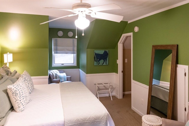 bedroom featuring carpet flooring and ceiling fan