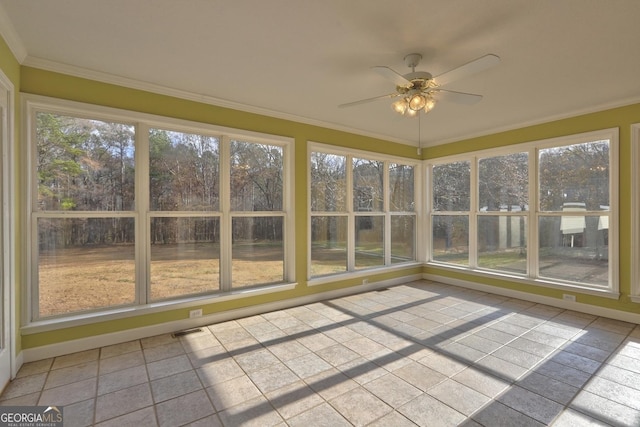 unfurnished sunroom featuring plenty of natural light