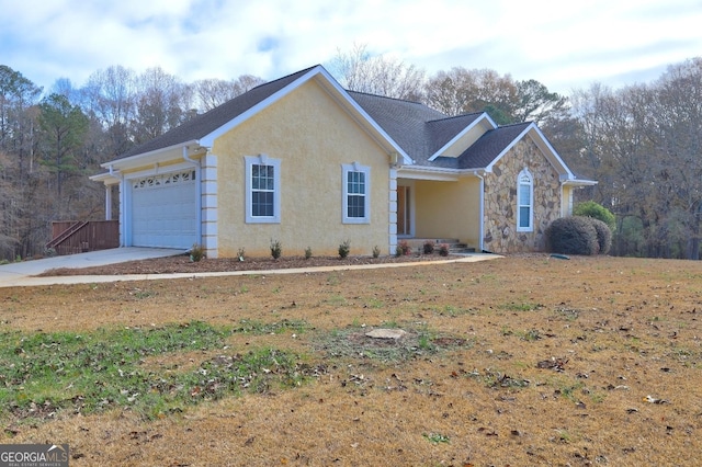 view of front of house with a garage