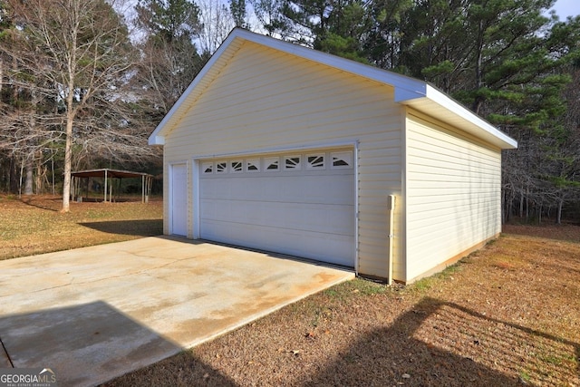 garage with a carport