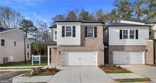 view of front facade with a garage