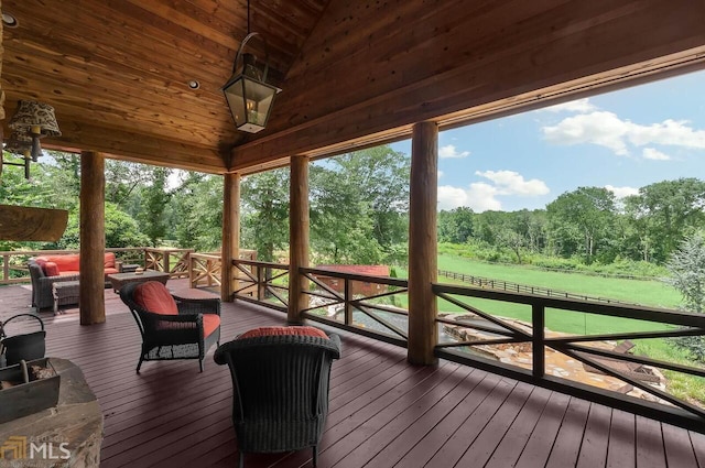 view of wooden deck